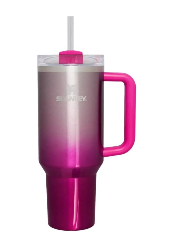 Stanley - Adventure Quencher H2.0 Flowstate Tumbler 1.2L Vacuum Insulated Stainless Steel Travel Mug with Spill-Resistant Lid and Reusable Straw Keeps Drinks Hot or Cold Large 40oz Hydration Cup for Travel Office Gym and Daily Use Camelia Pink Gradient - Image 1