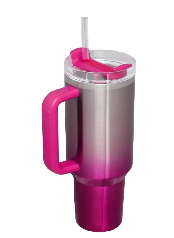 Stanley - Adventure Quencher H2.0 Flowstate Tumbler 1.2L Vacuum Insulated Stainless Steel Travel Mug with Spill-Resistant Lid and Reusable Straw Keeps Drinks Hot or Cold Large 40oz Hydration Cup for Travel Office Gym and Daily Use Camelia Pink Gradient - Image 1