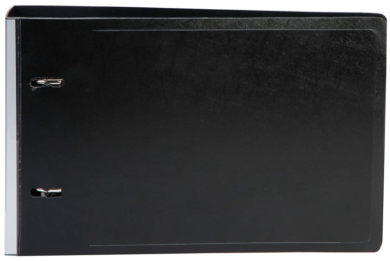 WORLDONE A5 Size PP Voucher File for A5 Size (Half of A4/photocopy Paper) documents, 2D Ring 40mm Metallic Clip, 1.5mm PP Sheet, Clear Spine Label, Cover Lock, Plastic Stopper, Black, Pack of 2 - Image 2