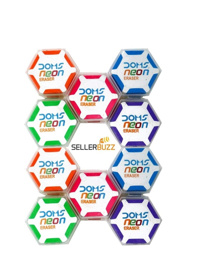 دومس ممحاة نيون سداسية من دومز- 20 قطعة - Image 1