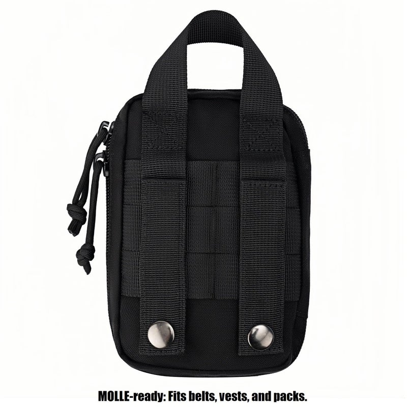 Dotacty Mini Pocket Organizer for Men EDC Gear Storage Pouch Belt/MOLLE-Compatible 6" x 4" x 1.5" Micro Nylon Bag for Multitools Flashlight Knife Pen Field Notebook (Black, 6" x 4" x 1.5") - Image 4