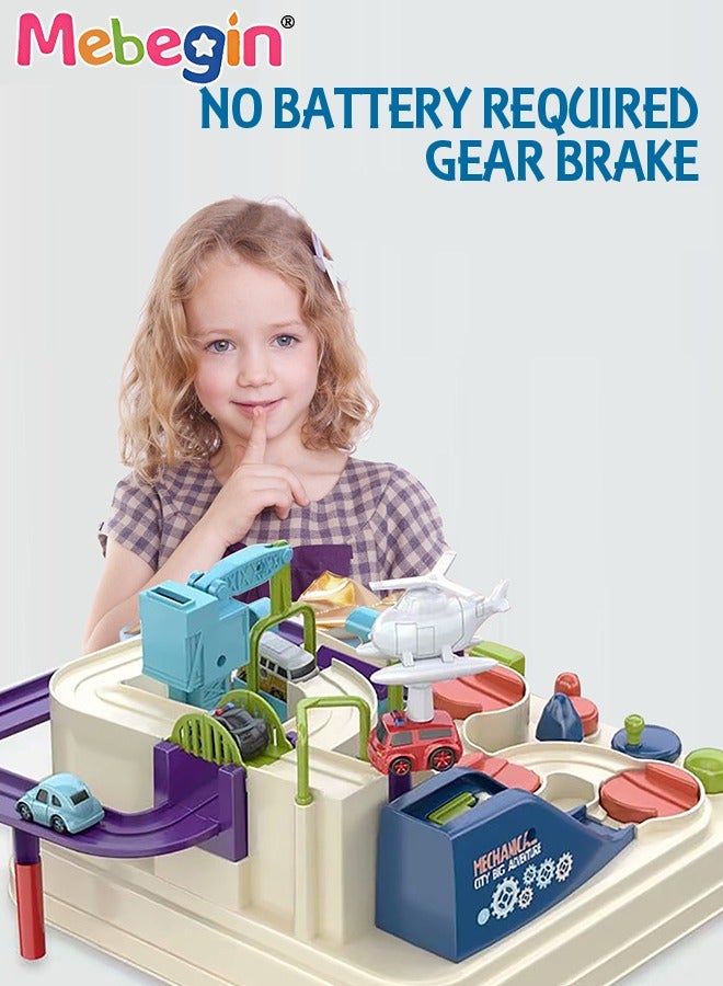 MEBEGIN Cars Race Track Toys with 4 Toy Cars, Kids Car Adventure Toy, Race Track Vehicle Set, Fun Durable Adventure Vehicles Toy, Preschool Educational Interactive Toy, Easy to Install and Play, No Battery Required, Ideal Gift for Kids Aged 3+ - Image 5