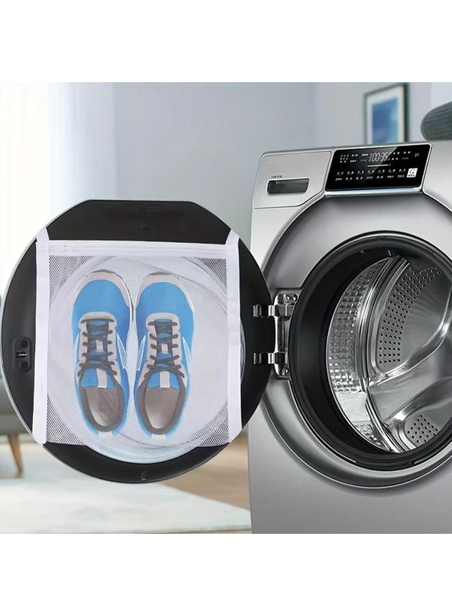 Large Mesh Laundry Bag For Shoes 40cm X 40cm Durable Quick Dry Anti Deformation Zippered Protective Cover - Image 2