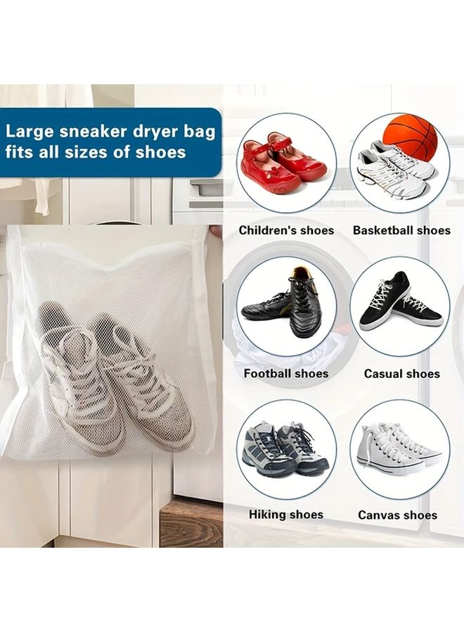 Large Mesh Laundry Bag For Shoes 40cm X 40cm Durable Quick Dry Anti Deformation Zippered Protective Cover - Image 5