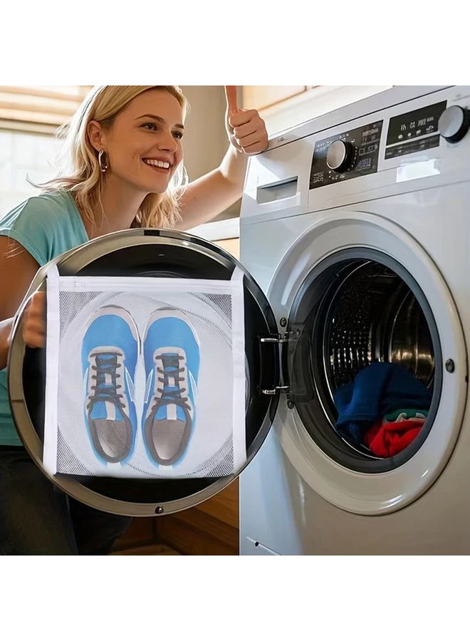 Large Mesh Laundry Bag For Shoes 40cm X 40cm Durable Quick Dry Anti Deformation Zippered Protective Cover - Image 1