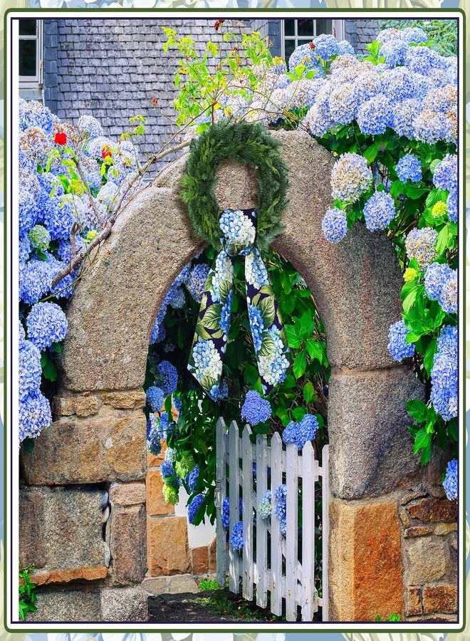 Jeere 2 Pcs Spring Wreath Sash for Front Door Hydrangea Wreath Satin Sash for Holiday Decor Garland Ribbon Accessories for Front Door Yard Window Doorway Indoor Outdoor Party Decoration 56" L x 4.5" W - Image 4