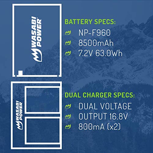 Wasabi Power Battery (2-Pack) and Dual Charger for Sony NP-F950, NP-F960, NP-F970, NP-F975 (L Series) - Image 4
