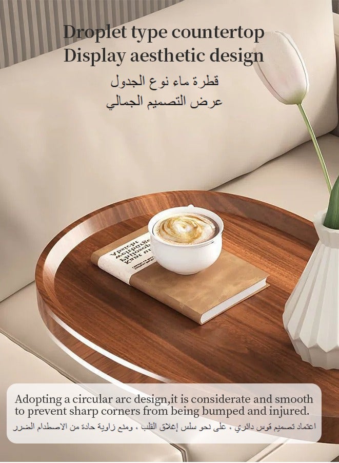 Snooe طاولة القهوة، طاولة جانبية للأريكة، طاولة جانبية مربعة بطبقة مزدوجة على شكل C على عجلات، طاولة قهوة لأريكة غرفة المعيشة، مناسبة للدراسة وغرفة المعيشة وغرفة النوم - Image 5