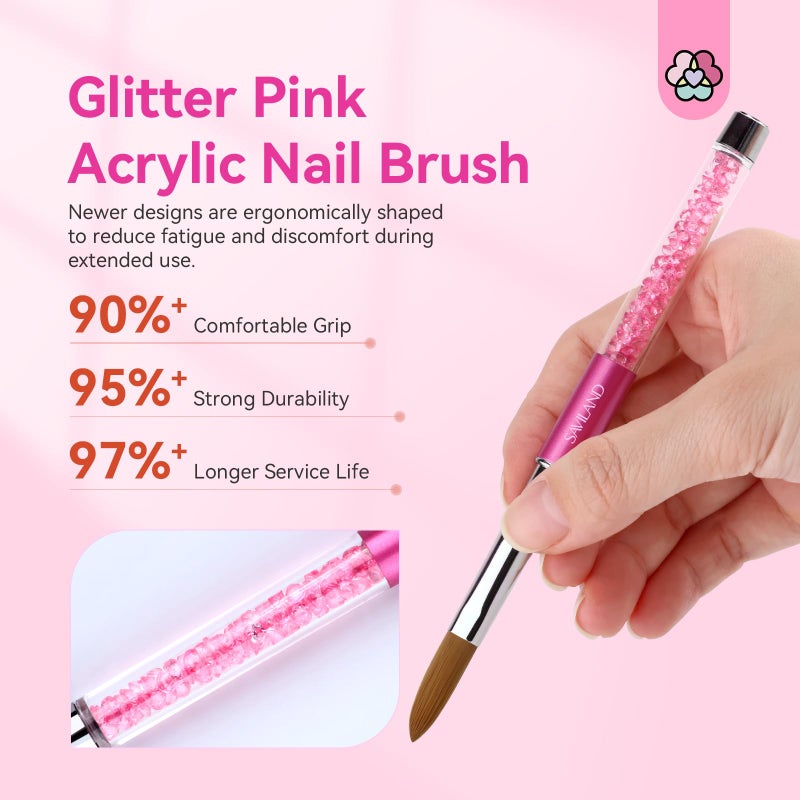 SAVILAND 3pcs Acrylic Nail Brush Set: Size 6,8,12 Professional Nail Brushes for Acrylic Application Acrylic Powder Nail Art Extension & 3D Carving Manicure Tools for Beginners Home DIY - Image 3