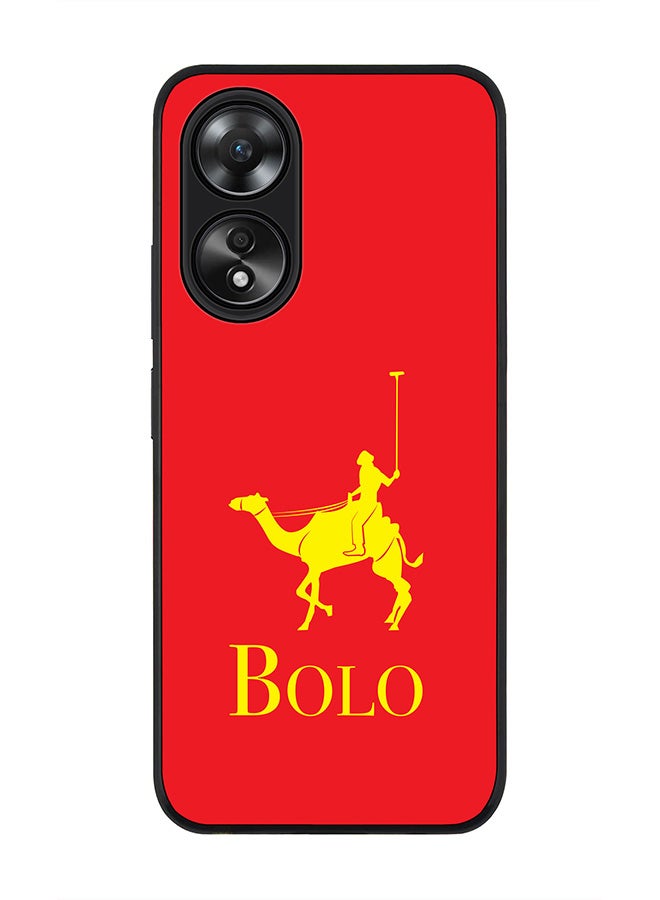 Rugged Black edge case for Oppo A58 4G, Slim fit Soft Case Flexible Rubber Edges Anti Drop TPU Gel Thin Cover- BOLO Red