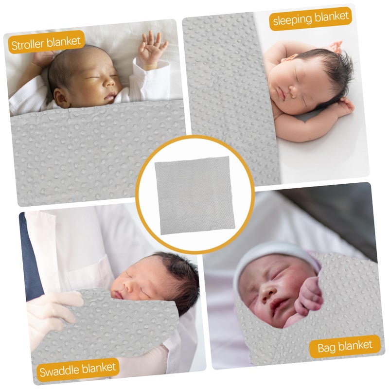 Gray Blue Cotton Swaddle Blanket For Newborns Breathable Comfortable Receiving Blanket - Image 3