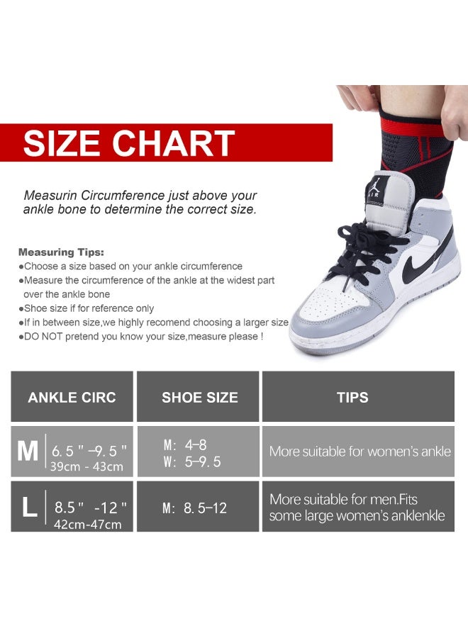 LOVET Ankle Support Set of 2 Compression Brace Support Adjustable Sleeve for Injury Recovery, Joint Pain, Arch Brace Support & Foot Stabilizer, Ankle Wrap Protect Against Ankle Sprains or Swelling - Image 3