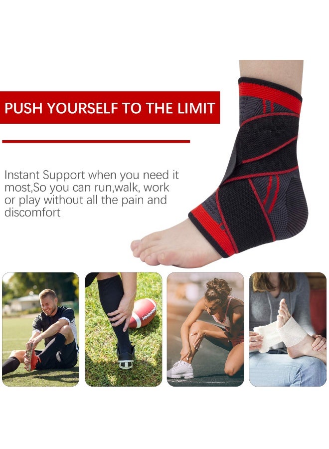 LOVET Ankle Support Set of 2 Compression Brace Support Adjustable Sleeve for Injury Recovery, Joint Pain, Arch Brace Support & Foot Stabilizer, Ankle Wrap Protect Against Ankle Sprains or Swelling - Image 5