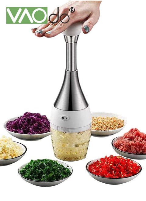 Food Chopper Hand Chopper Dicer Easy to Clean Manual Slap Vegetable Chopper Onion Cutter Garlic Chopper Mincer for Onion Nut Tomato Pepper Celery