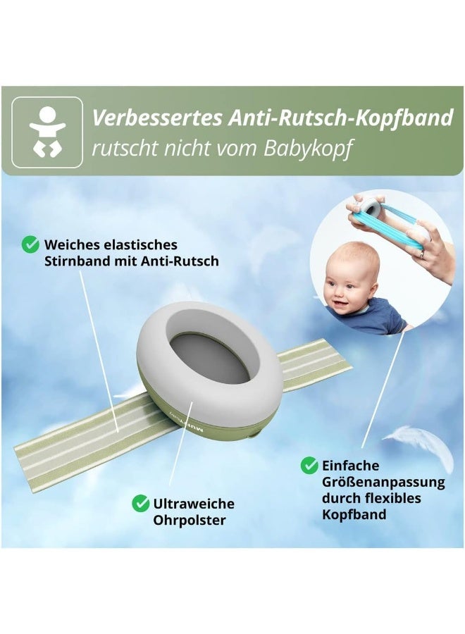 ALPINE HEARING PROTECTION Alpine Muffy Baby Ear Protection for Babies and Toddlers up to 36 Months - CE & ANSI Certified - Noise Reduction Earmuffs - Comfortable Baby Headphones Against Hearing Damage & Improves Sleep - Green - Image 2