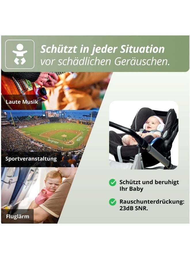 ALPINE HEARING PROTECTION Alpine Muffy Baby Ear Protection for Babies and Toddlers up to 36 Months - CE & ANSI Certified - Noise Reduction Earmuffs - Comfortable Baby Headphones Against Hearing Damage & Improves Sleep - Green - Image 4