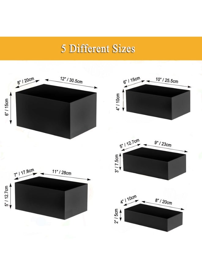 Acrylic Food Display Risers, Set of 5 Rectangular Display Stand Shelf Buffet Risers for Catering Dessert Buffet Table, Parties, Weddings, Collectibles Shoes Display - Image 2