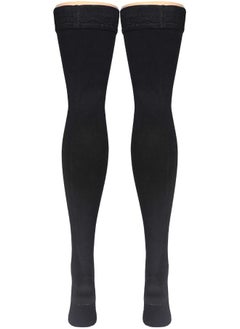 Truform Truform Men's Compression Socks, 20-30 mmHg Thigh Length, Dress Style Over Knee Full Height  - Image 4