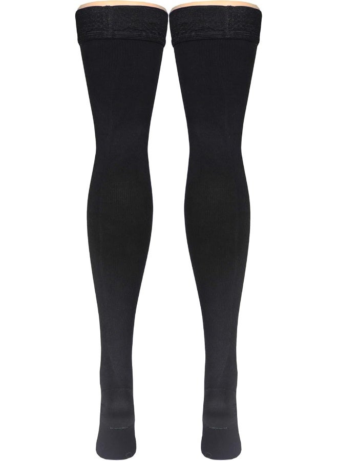 Truform Truform Men's Compression Socks, 20-30 mmHg Thigh Length, Dress Style Over Knee Full Height - Image 4