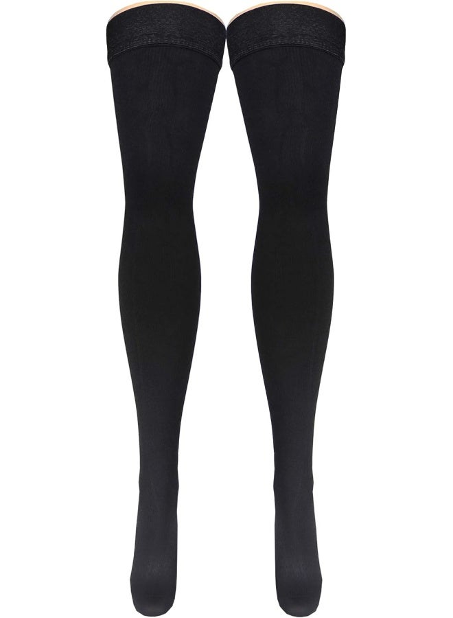 Truform Truform Men's Compression Socks, 20-30 mmHg Thigh Length, Dress Style Over Knee Full Height - Image 3