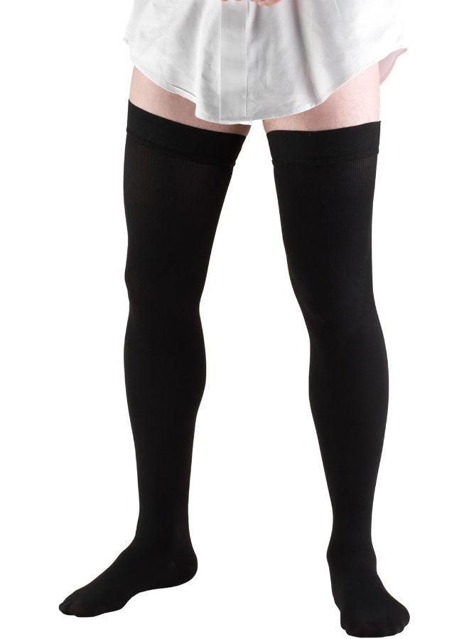 Truform Truform Men's Compression Socks, 20-30 mmHg Thigh Length, Dress Style Over Knee Full Height - Image 1