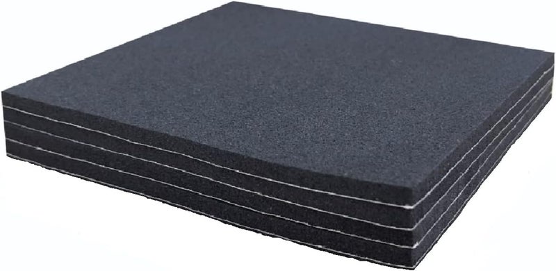 TYESMER 4 Pieces Black Neoprene Foam Anti Vibration Pads, Rubber Padding with Adhesive Backing, 6 in X 6 in X 1/8 in Rubber Insulation Anti-Vibration Pads - Image 1