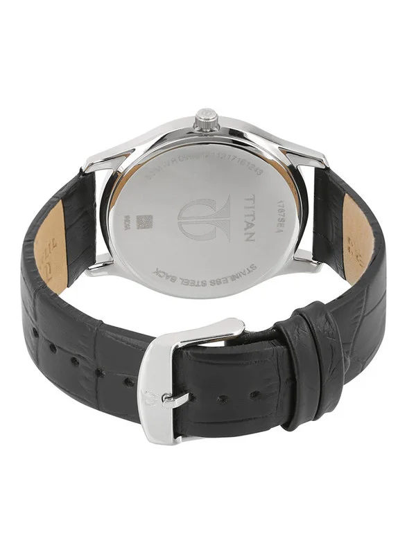TITAN Men Analog Round Shape Leather Wrist Watch - 1767SL03 - 49.2 Mm