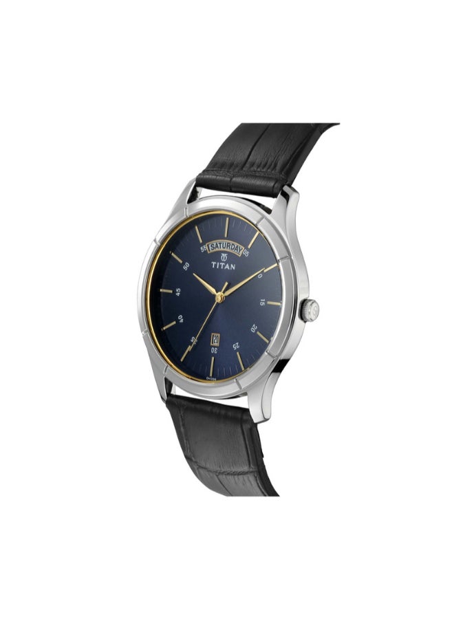 TITAN Men Analog Round Shape Leather Wrist Watch - 1767SL03 - 49.2 Mm - Image 2