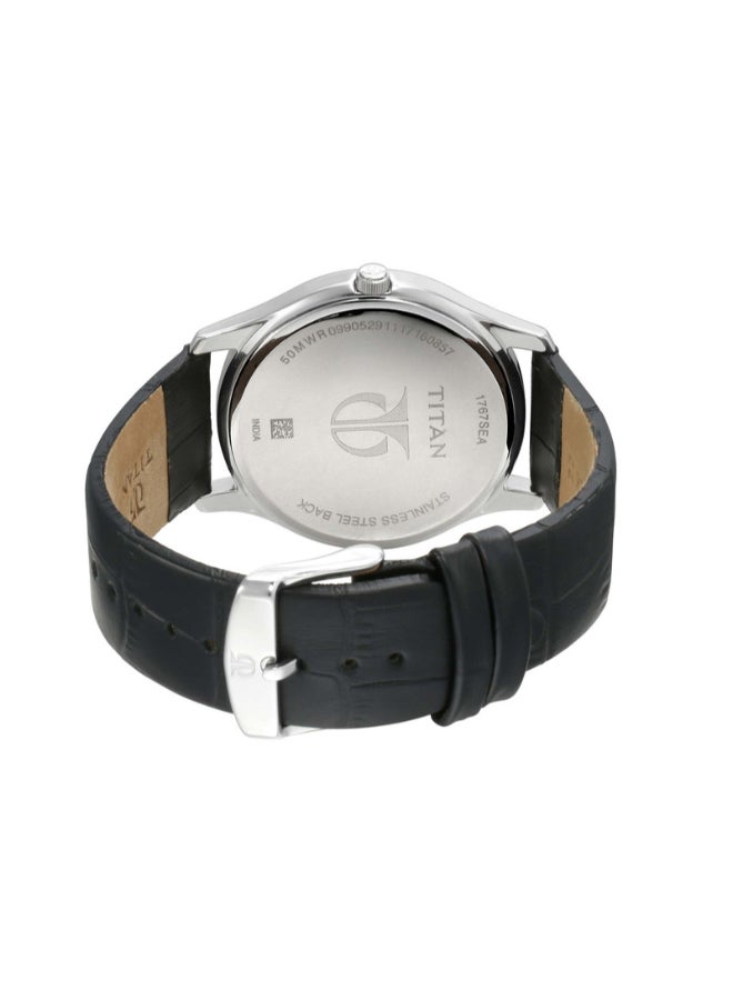 TITAN Men Analog Round Shape Leather Wrist Watch - 1767SL03 - 49.2 Mm - Image 3