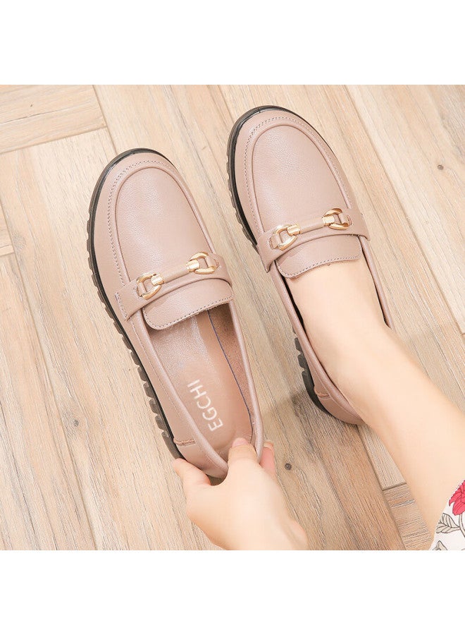 Egchi Women's Slip-on Outdoor Casual Nurse Shoes With Non-slip Soft Sole H7575 Beige Size 37 - Image 4