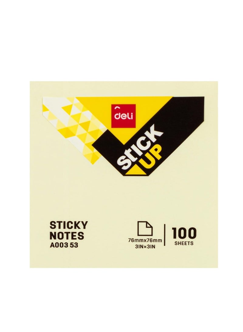 Deli 24 Sticky Notes, 3”x3”,  (76mmx76mm)24 Pads, Pastel Yellow Colors Sticky Notes, Sticky Note, Self-Stick Note Pads, Sticky Pads Sticky Notes Aesthetic, Colorful Sticky Notes, Sticky Notes Bulk Sticky Notes - Image 1