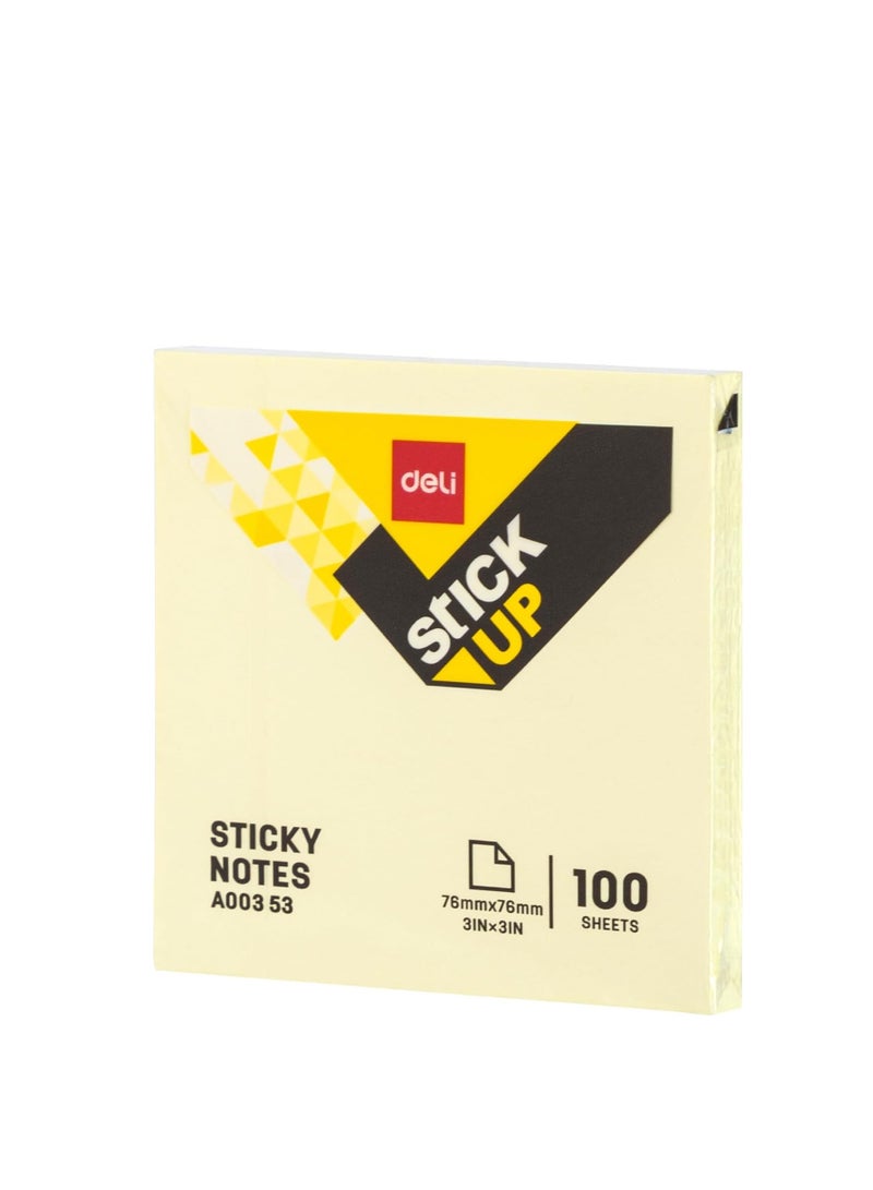 Deli 24 Sticky Notes, 3”x3”,  (76mmx76mm)24 Pads, Pastel Yellow Colors Sticky Notes, Sticky Note, Self-Stick Note Pads, Sticky Pads Sticky Notes Aesthetic, Colorful Sticky Notes, Sticky Notes Bulk Sticky Notes - Image 2