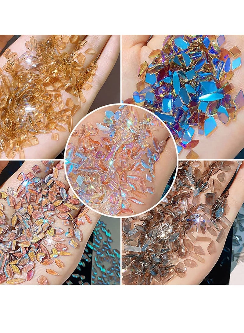 زينة أظافر بالأحجار الكريمة، مستلزمات فن الأظافر ثلاثية الأبعاد بأشكال مختلطة من الكريستالات اللامعة، لاصقات أظافر جليتر بتصميمات ملونة لتزيين أظافر النساء - Image 5