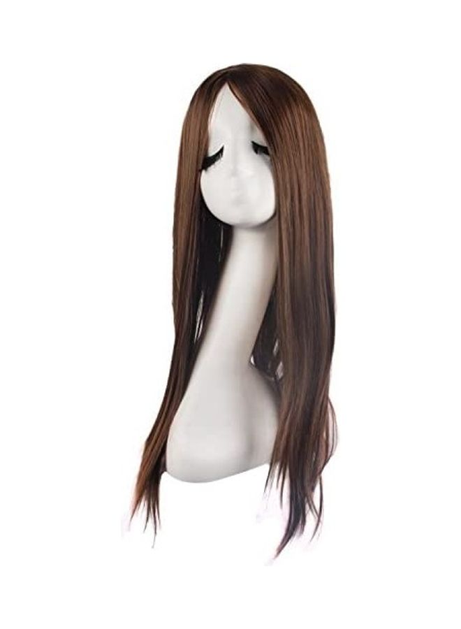 NIBEMINENT Special Natural Long Straight Wig Brown 7.2inch 