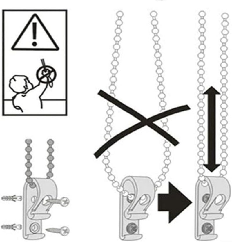 مشابك عمياء لسلامة الأطفال 4 قطع للستائر الرومانية العمودية - Image 3