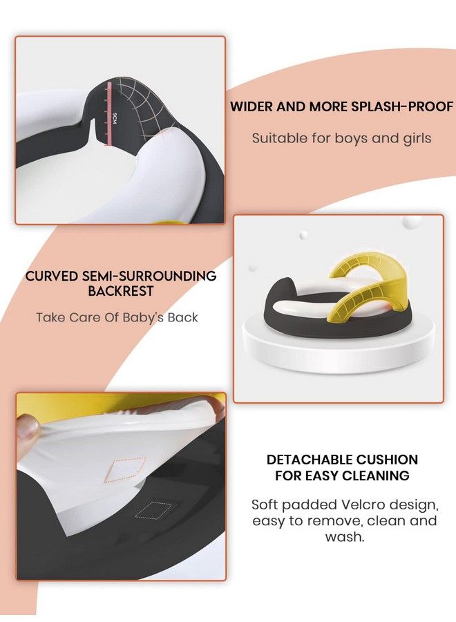 StarAndDaisy Baby Potty Training Seat ; Toddler Toilet Pot ; Toilet Training Chair For Kids ; Toddlerscomfortable Safe Cushioned Potty Seat For Western Toilet0 To 5 Years (Pottyseatyellowblack) - Image 5