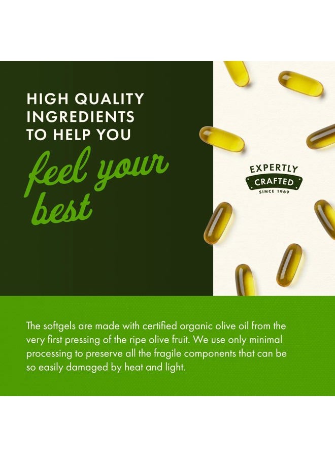 SWANSON Extra Virgin Olive Oil - Natural Supplement Supporting Cardiovascular Health w/Essential Fatty Acids - Made w/Organic Cold-Pressed Olive Fruit - (120 Softgels, 1g Each) - Image 4