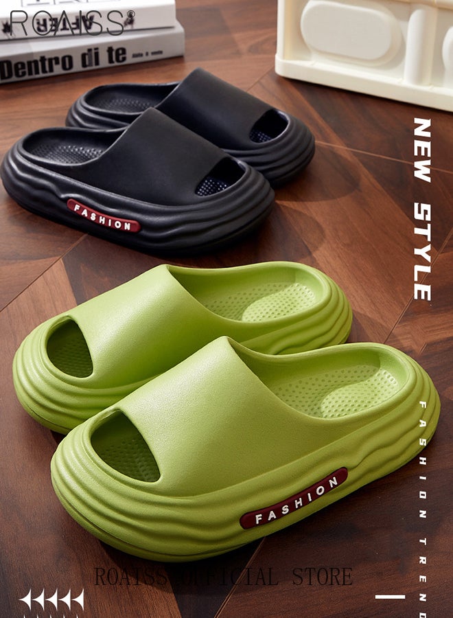 roaiss Unisex Pillow Slippers, Thick Sole Bath Slippers, Summer Beach Sandals, Non-slip Quick-drying Shower Slides, Lightweight House Slippers with Anti-Slip Sole, Perfects for Bathroom, Bedroom, Living Room, Swimming Pool and Beach  - Image 5