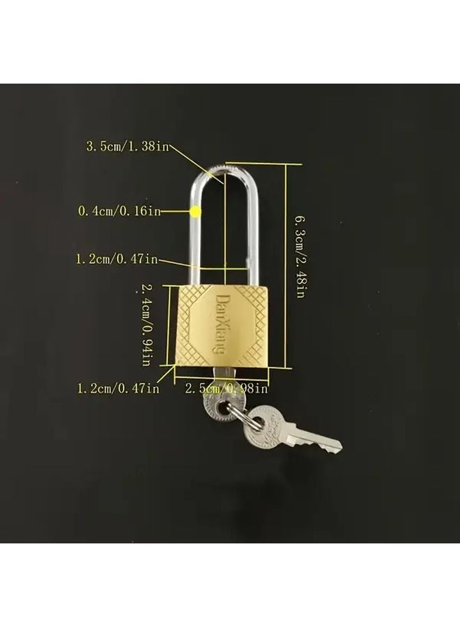 Yellow Compact Portable Lock 0 98in For Home Cabinet Pet Cage Security - Image 1