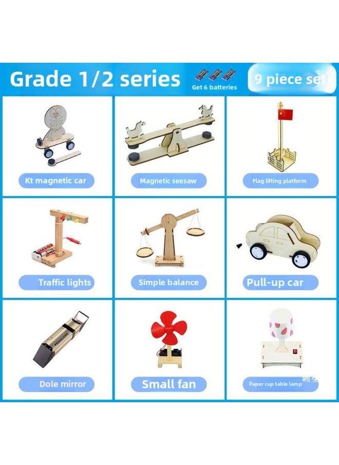 null - Primary School Students Science Experiment Set DIY Homemade Handmade Invention Kidsren's Physics Materials Teaching Aids Science And Technology Small Production-Specifications:Primary School 9-piece Set B - Image 1