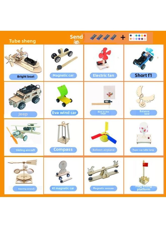 null - Primary School Students Science Experiment Set DIY Homemade Handmade Invention Kidsren's Physics Materials Teaching Aids Science And Technology Small Production-Specifications:Primary School 9-piece Set B - Image 1