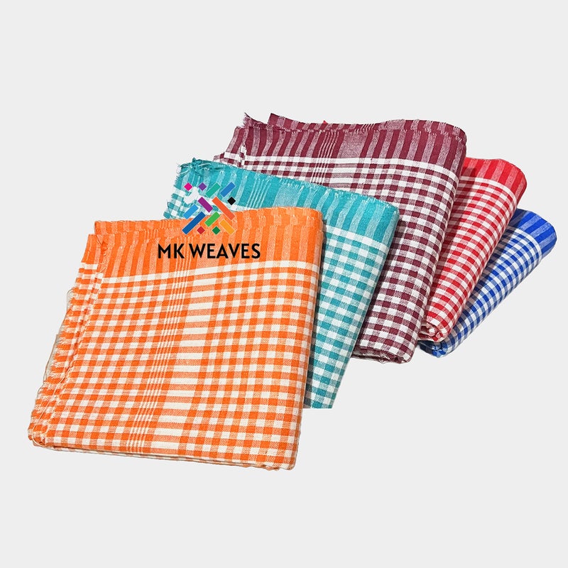 Mk weaves منشفة حمام Mk Weaves 100% قطن 250 GSM Gamcha (30X60 بوصة) XL (عبوة من 5) - Image 4