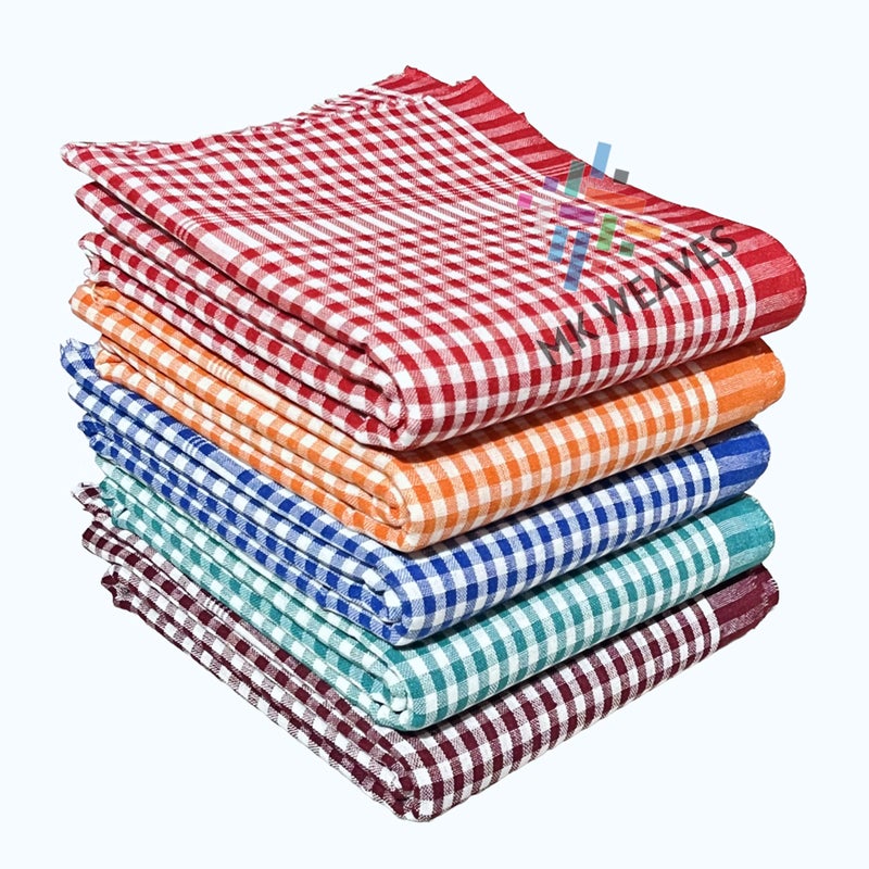 Mk weaves منشفة حمام Mk Weaves 100% قطن 250 GSM Gamcha (30X60 بوصة) XL (عبوة من 5) - Image 1