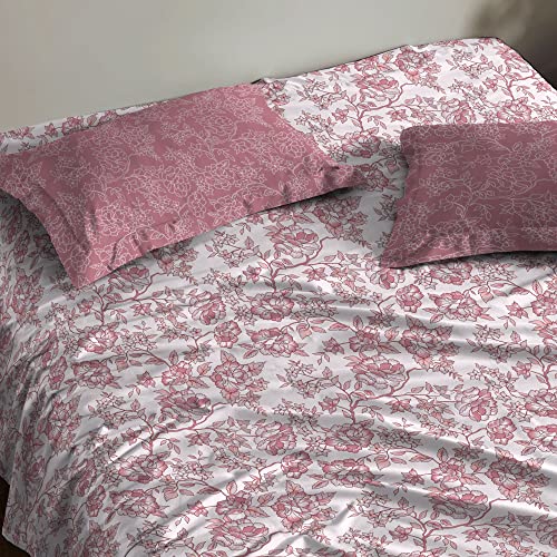 Mytrident Urban Comfort Bedsheet for Double Bed, 144 TC, 100% Cotton Bedsheet with 2 Pillow Covers, Queen Size 228 cm x 254 cm, Juliet Pink - Image 2