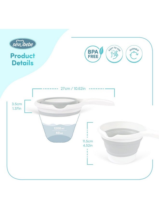 Sevi Bebe Collapsible Baby Rinse Cup - Lightweight Water Container, Foldable Scoop, Space-Saving Bathing Solution for Babies and Toddlers - Image 2
