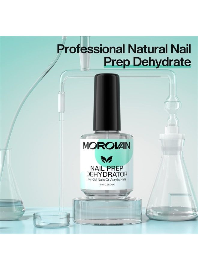 morovan Acid Free Nail Dehydrator - Professional Dehydrator Nail Prep for UV Gel Nail Polish Acrylic Nails Fast Dry Dehydrator Nails 0.5 oz Natural Nail Primer Dehydrator Base Varnish Manicure Bonder - Image 2