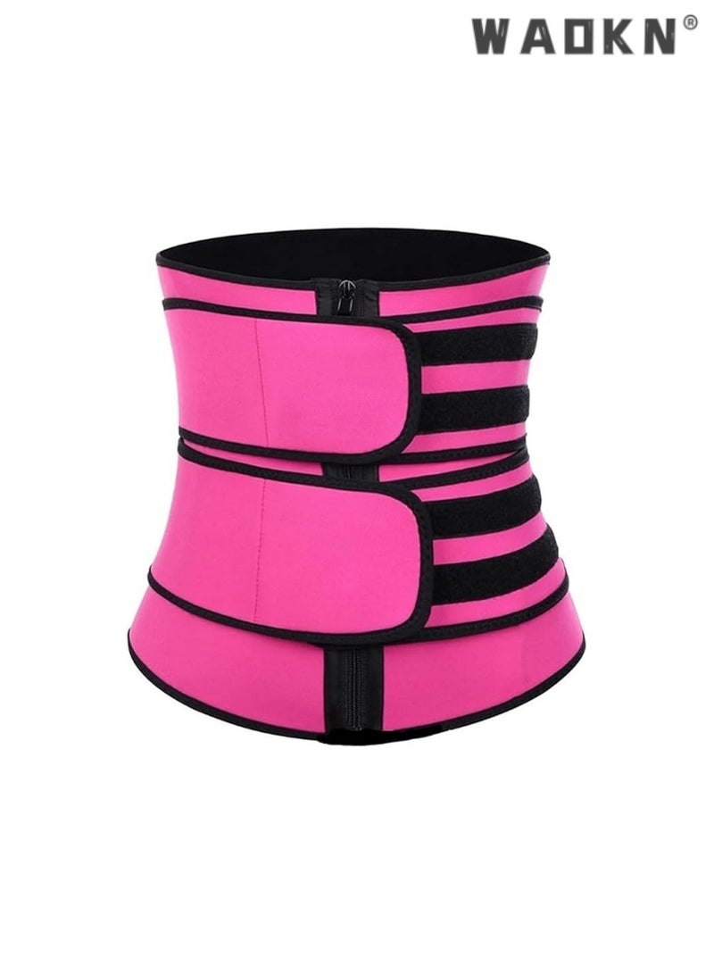 WAOKN Pink Women's Waist Trainer Corset, High Waist Shapewear for Belly Control, Body Shaping, Adjustable Straps for Comfortable Fit, Ideal for Fitness Wear, Enhances Posture, Supports Back,XL Size. - Image 1