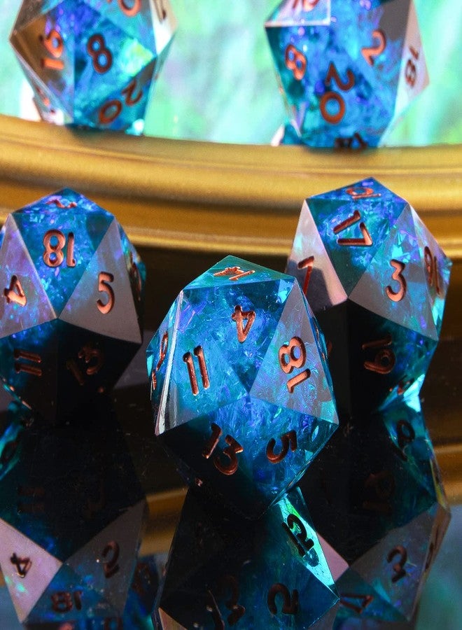 YEMEKO Single D20 Dice - 22mm, 20 Sided D&D Dice for Dungeons and Dragons, DND Dice with Resin Sharp Edge, Handmade Polyhedral for RPG, Roleplaying Games MTG Table Games(Blue Dark) - Image 3