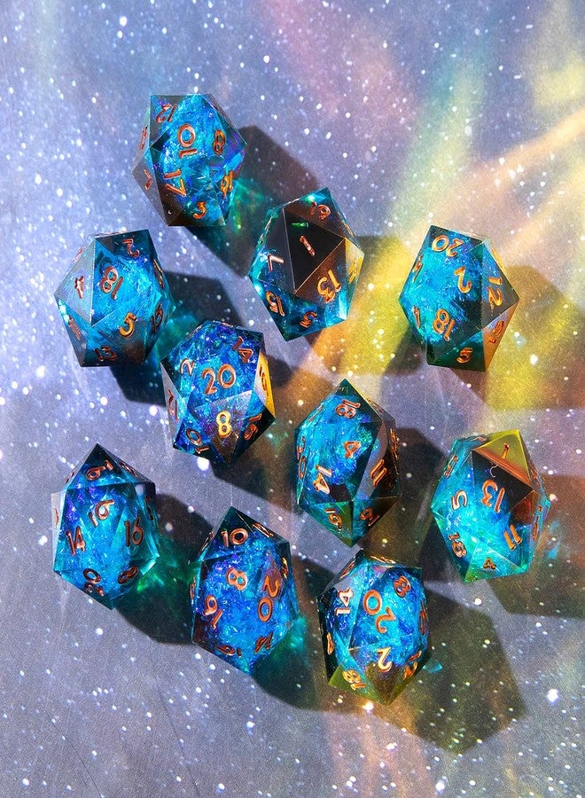 YEMEKO Single D20 Dice - 22mm, 20 Sided D&D Dice for Dungeons and Dragons, DND Dice with Resin Sharp Edge, Handmade Polyhedral for RPG, Roleplaying Games MTG Table Games(Blue Dark) - Image 4
