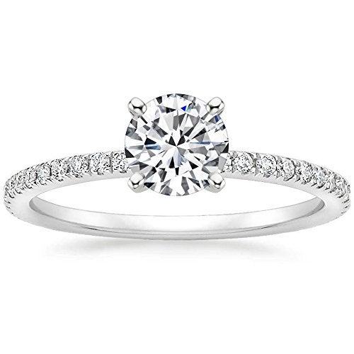 LEMON GRASS 1 Ct Halo Solitaire Cubic Zirconia Promise Engagement Ring 925 Sterling Silver Ring Sizes 6 - Image 1